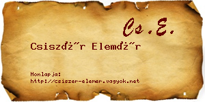 Csiszér Elemér névjegykártya