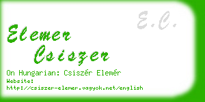 elemer csiszer business card